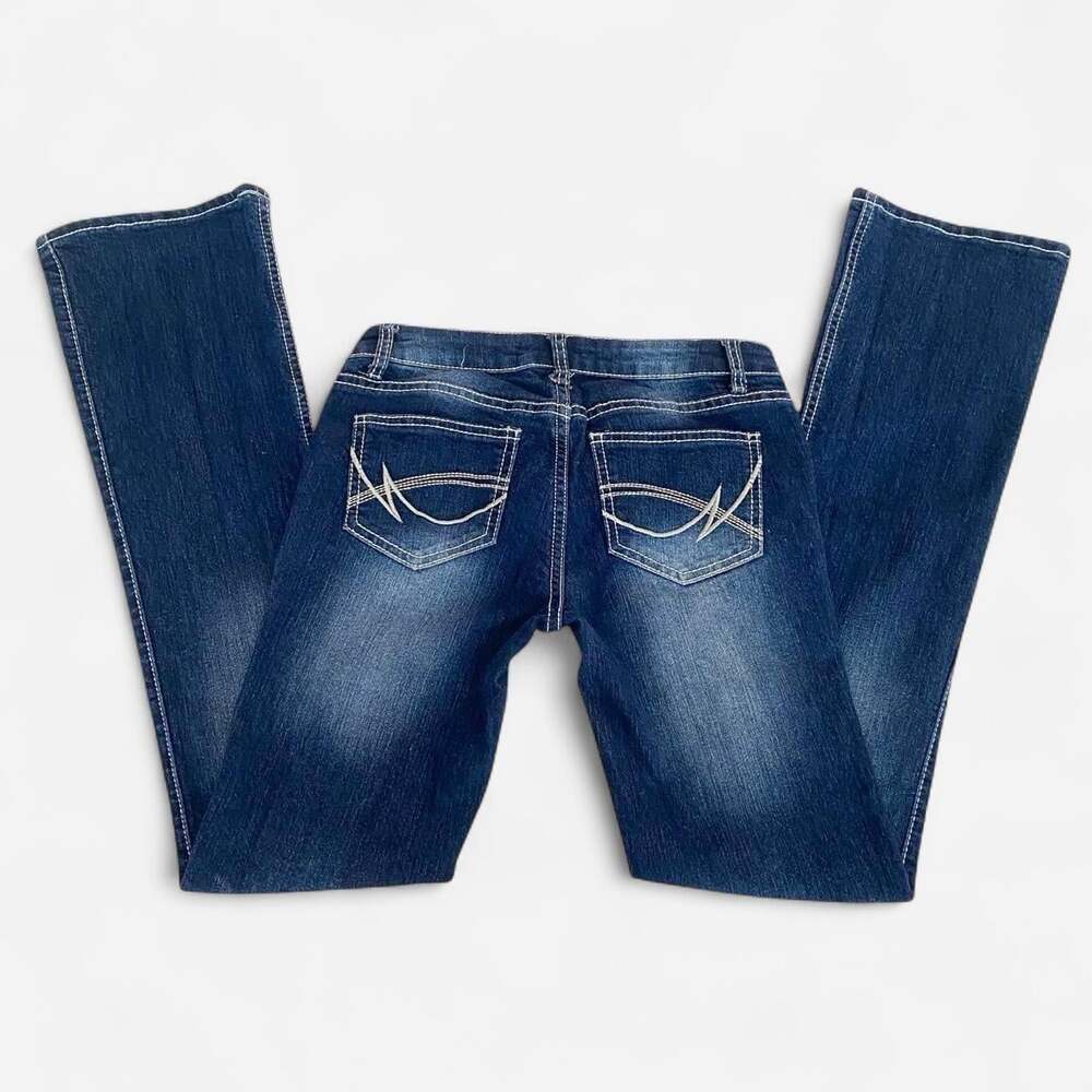 vintage 2000s low rise dark wash bootcut jeans - Picture 4 of 6